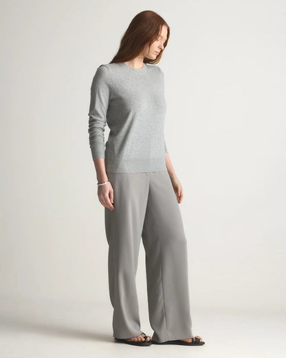 Lightweight Cotton Cashmere Crew Sweater - US 9305