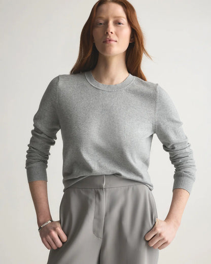 Lightweight Cotton Cashmere Crew Sweater - US 9305