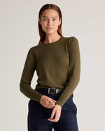 Lightweight Cotton Cashmere Crew Sweater - US 7056
