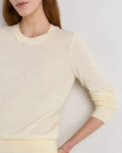 Lightweight Cotton Cashmere Crew Sweater - US 4190