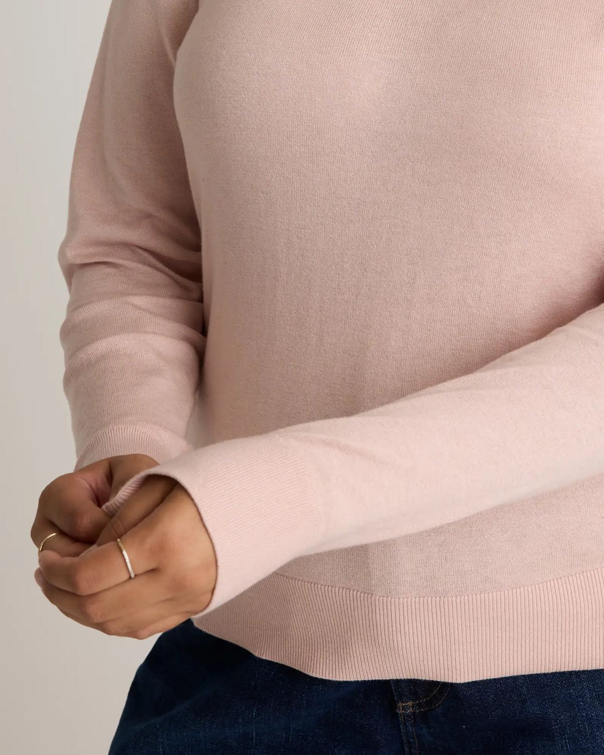 Lightweight Cotton Cashmere Crew Sweater - US 0764