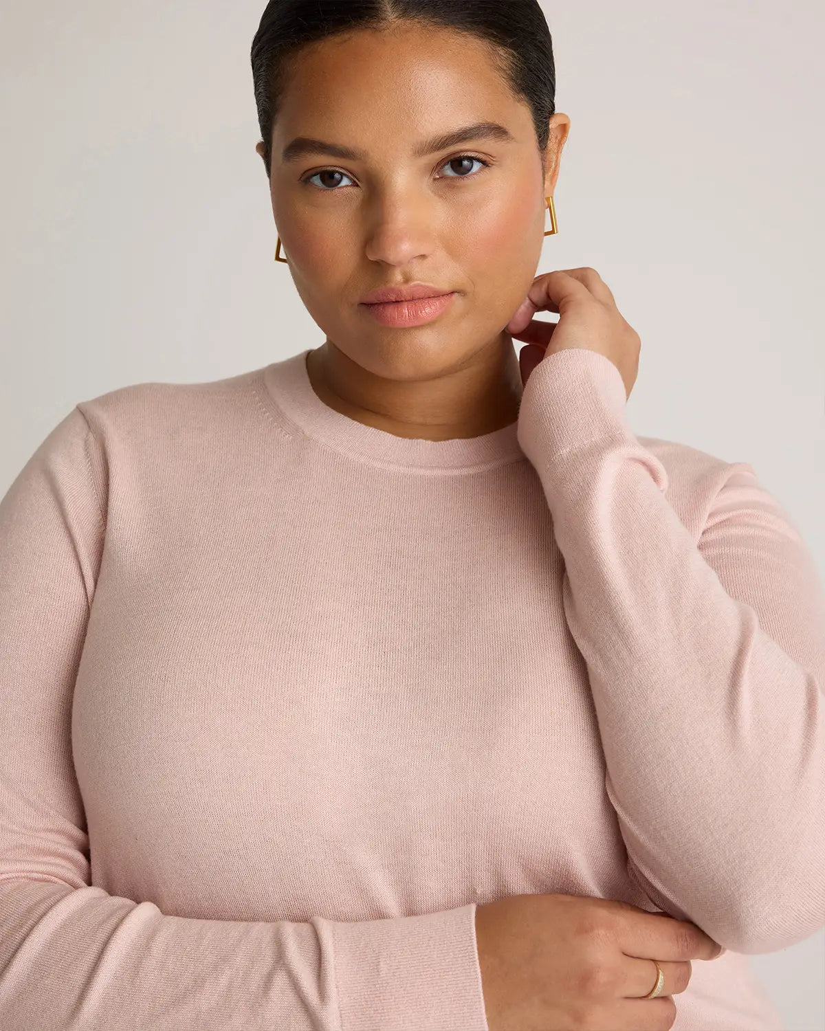 Lightweight Cotton Cashmere Crew Sweater - US 0764