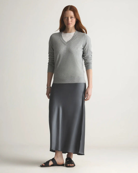 Lightweight Cotton Cashmere V-Neck Sweater - US 2658