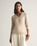 Lightweight Cotton Cashmere V-Neck Sweater - US 4360