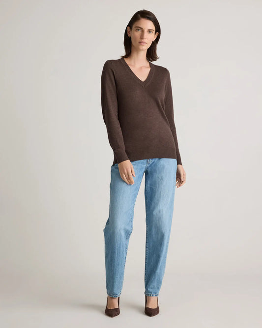 Lightweight Cotton Cashmere V-Neck Sweater - US 1659