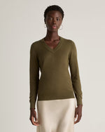 Lightweight Cotton Cashmere V-Neck Sweater - US 4009