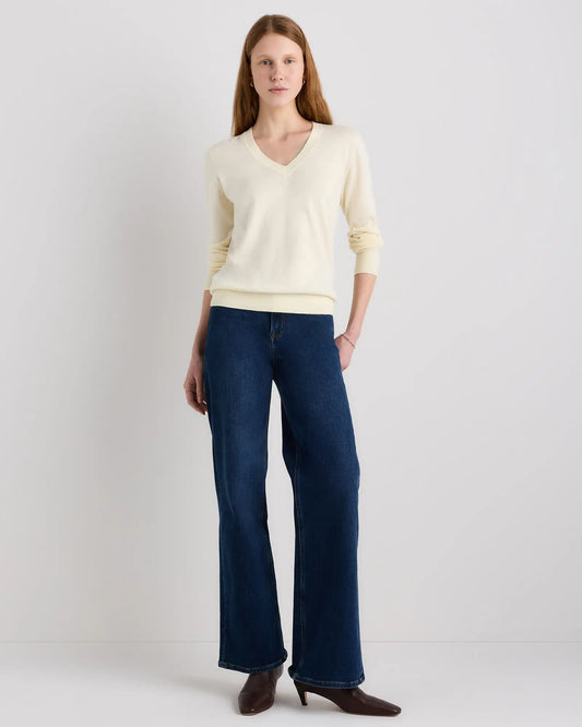 Lightweight Cotton Cashmere V-Neck Sweater - US 7601
