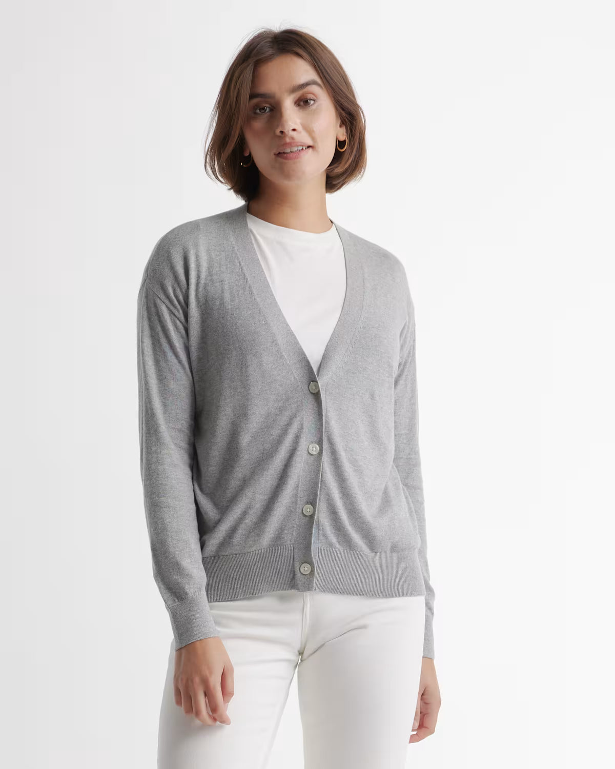 Lightweight Cotton Cashmere Cardigan - US 0104
