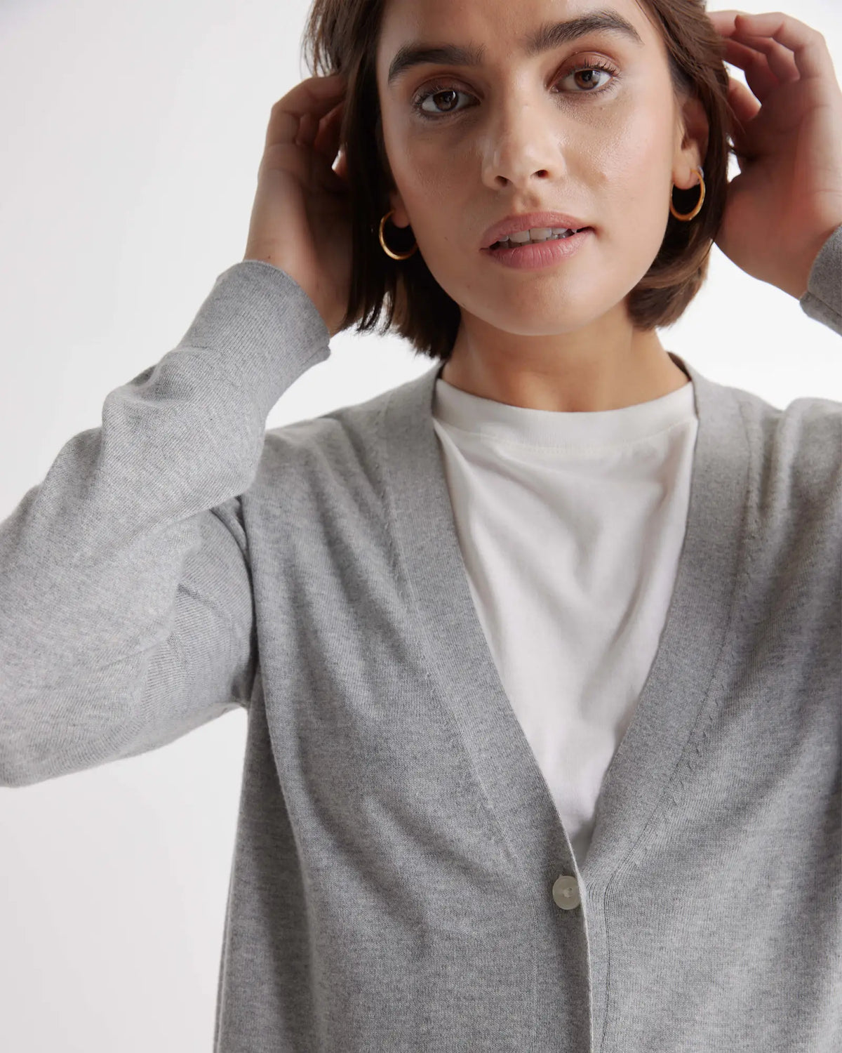 Lightweight Cotton Cashmere Cardigan - US 0104