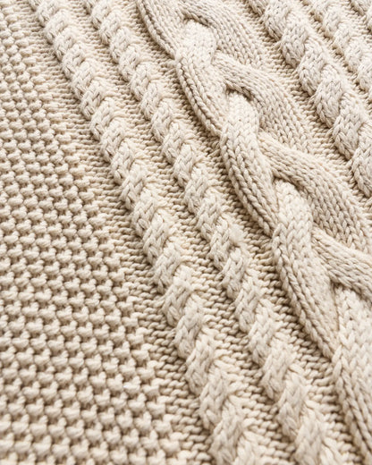 100% Organic Cotton Oversized Cable Cardigan - US 0302