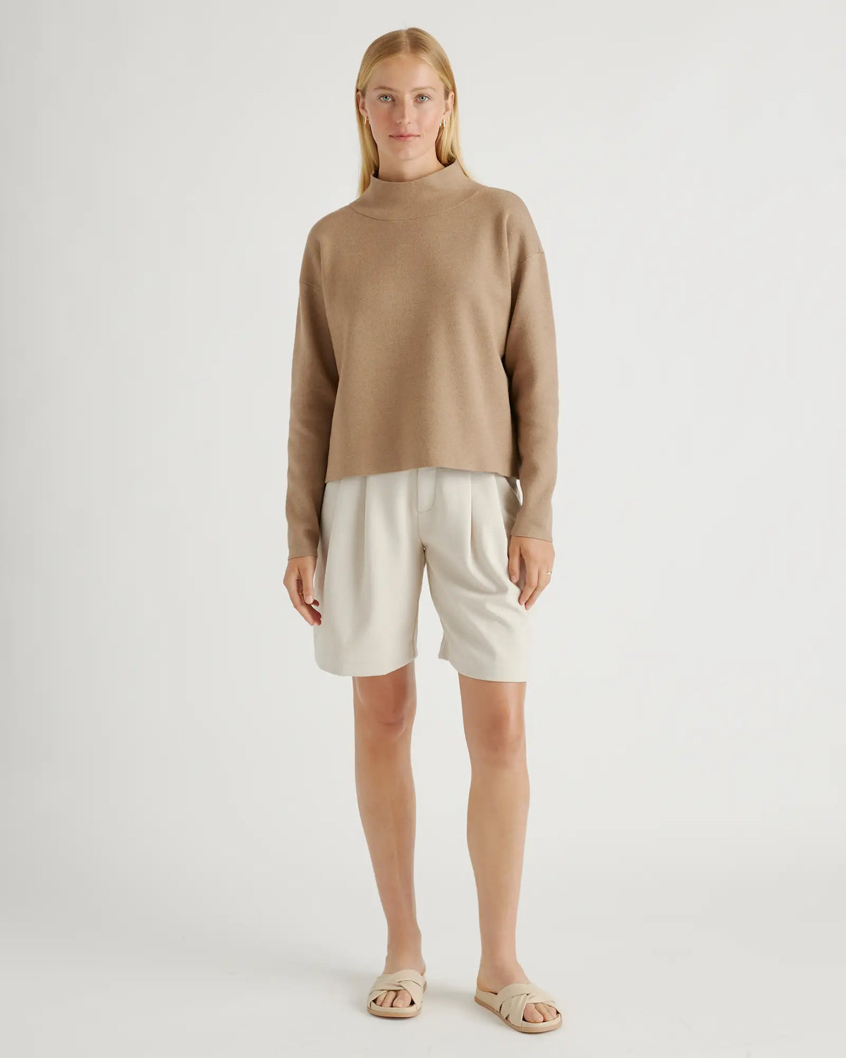Eco-Knit Milano Stitch Mock Neck Pullover - US 7972