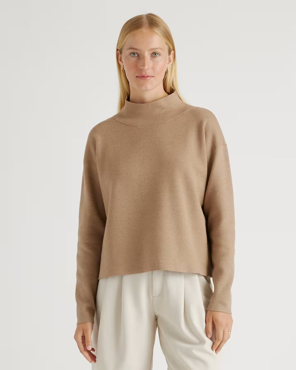 Eco-Knit Milano Stitch Mock Neck Pullover - US 7972