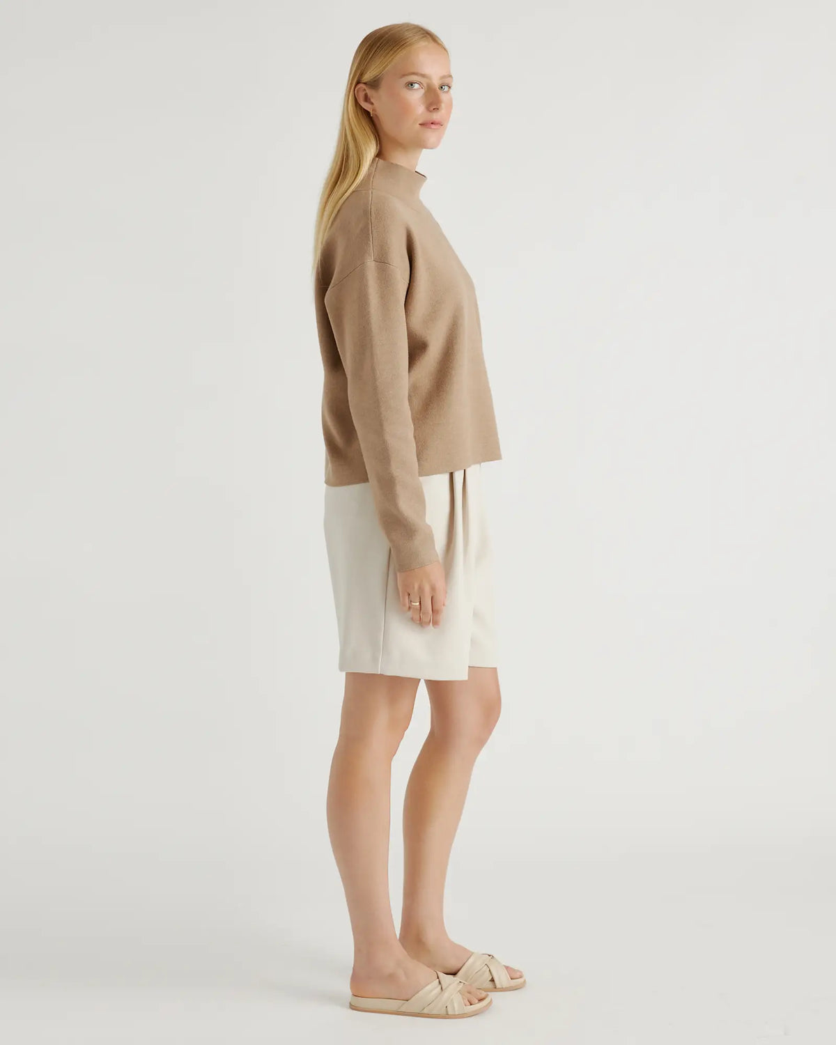 Eco-Knit Milano Stitch Mock Neck Pullover - US 7972