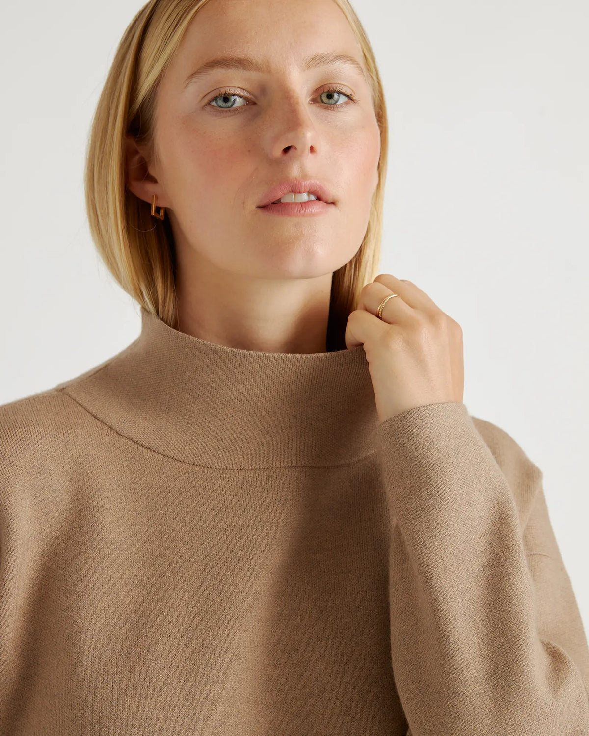Eco-Knit Milano Stitch Mock Neck Pullover - US 7972