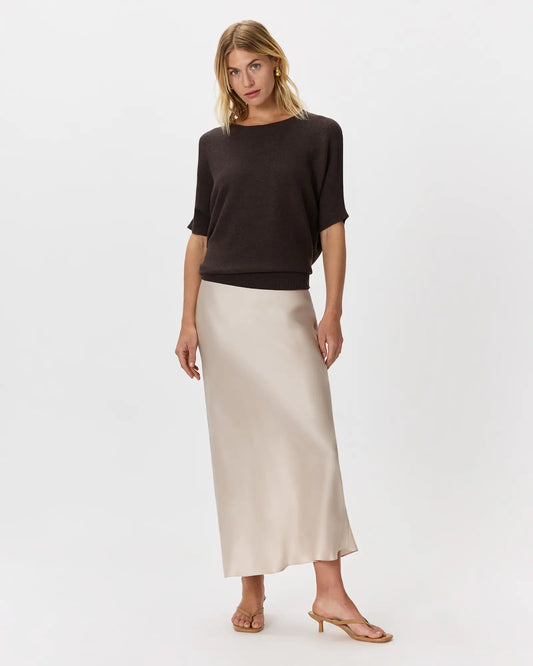 Lightweight Cotton Cashmere Link-Stitch Dolman Sweater - US 9343