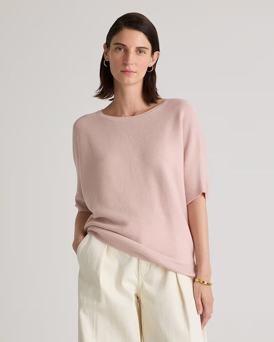 Lightweight Cotton Cashmere Link-Stitch Dolman Sweater - US 7397
