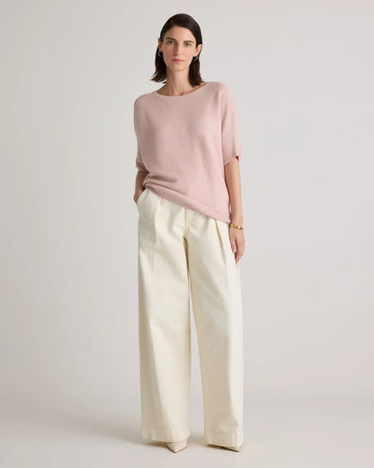 Lightweight Cotton Cashmere Link-Stitch Dolman Sweater - US 7397