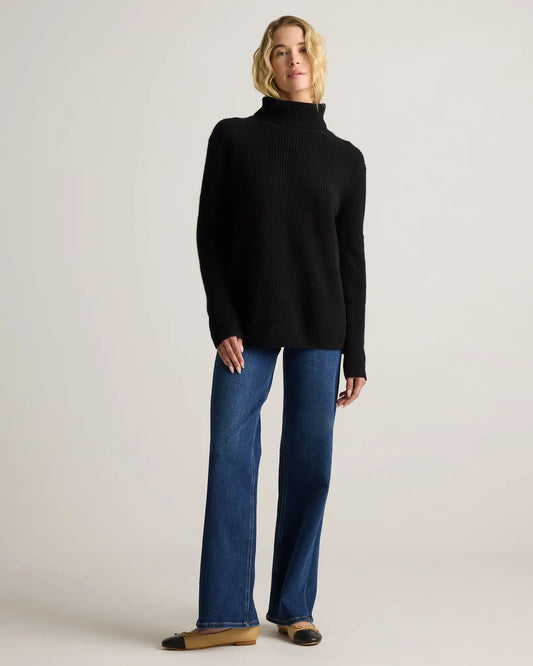 Mongolian Cashmere Fisherman Turtleneck Sweater - US 4202