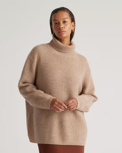 Mongolian Spring Cashmere Fisherman Turtleneck Sweater - US 3089