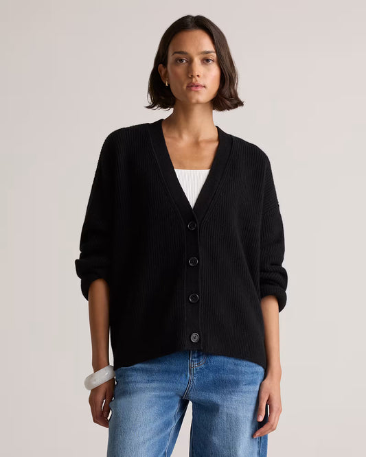 Mongolian Cashmere Fisherman Boxy Cropped Cardigan Sweater - US 0150