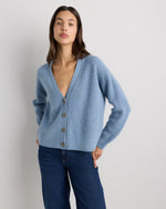 Mongolian Cashmere Fisherman Boxy Cropped Cardigan Sweater - US 0914