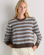 Faded Denim/Brown/Ivory Variegated Stripe