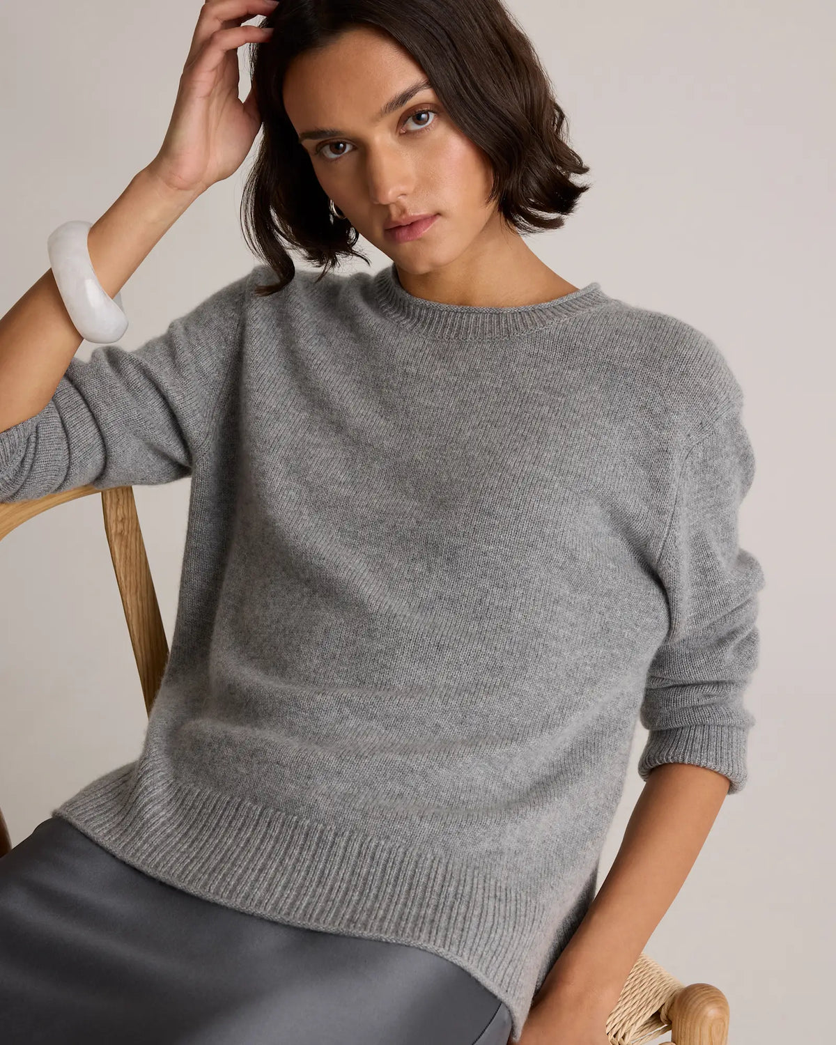Mongolian Cashmere Boxy Crewneck Sweater - US 7175