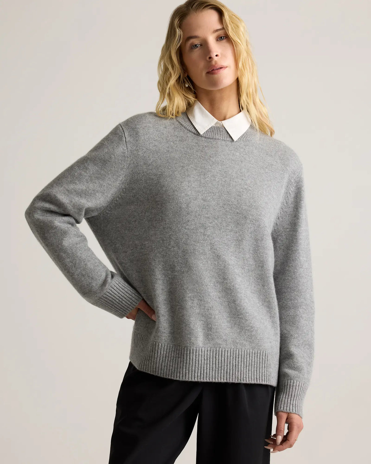 Mongolian Cashmere Oversized Crewneck Sweater - US 6541