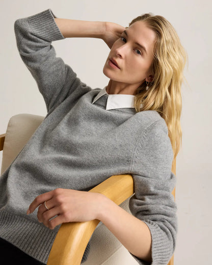 Mongolian Cashmere Oversized Crewneck Sweater - US 6541