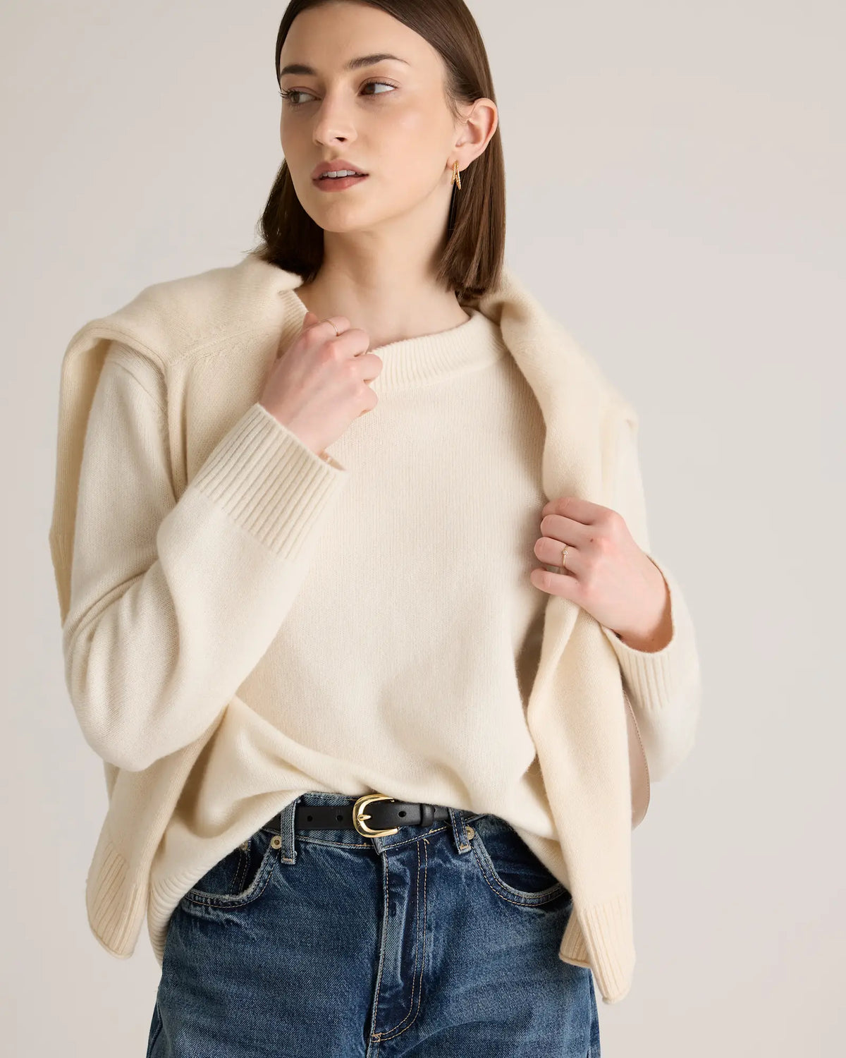 Mongolian Cashmere Oversized Crewneck Sweater - US 8847