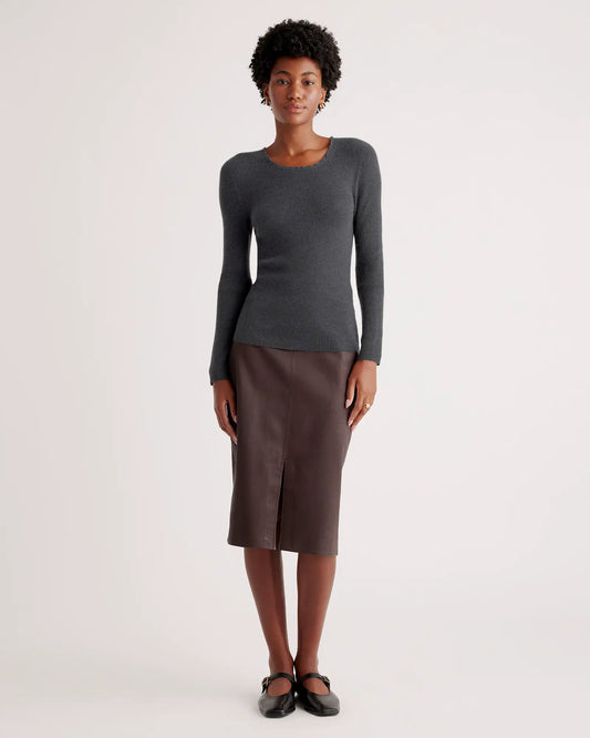 Featherweight Cashmere Ribbed Crewneck Sweater - US 5440