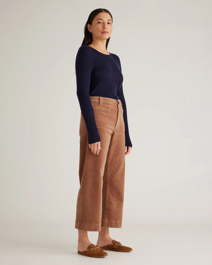 Featherweight Cashmere Ribbed Crewneck Sweater - US 4606