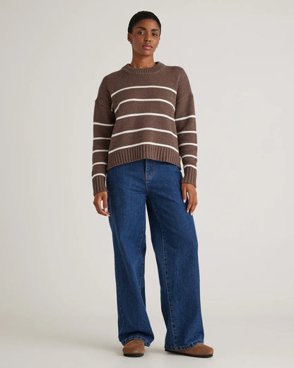 100% Organic Cotton Striped Crew Sweater - US 4600