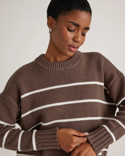 100% Organic Cotton Striped Crew Sweater - US 4600