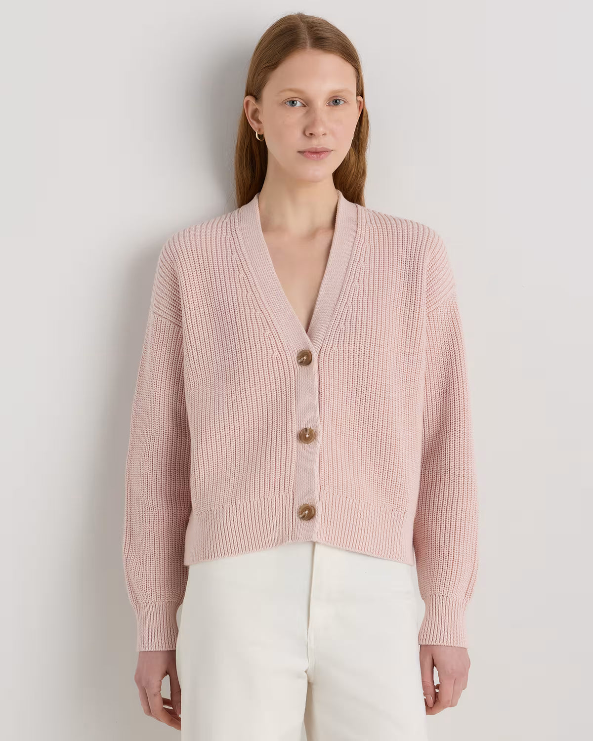 100% Organic Cotton Fisherman Boxy Cropped Cardigan - US 0232