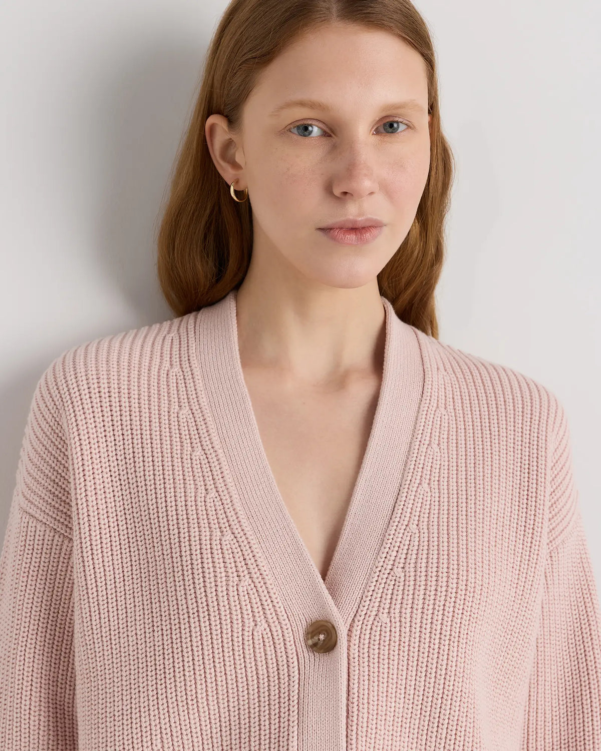 100% Organic Cotton Fisherman Boxy Cropped Cardigan - US 0232