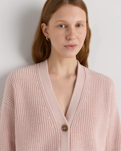 100% Organic Cotton Fisherman Boxy Cropped Cardigan - US 0232