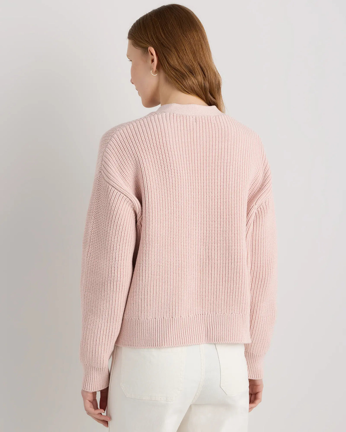 100% Organic Cotton Fisherman Boxy Cropped Cardigan - US 0232