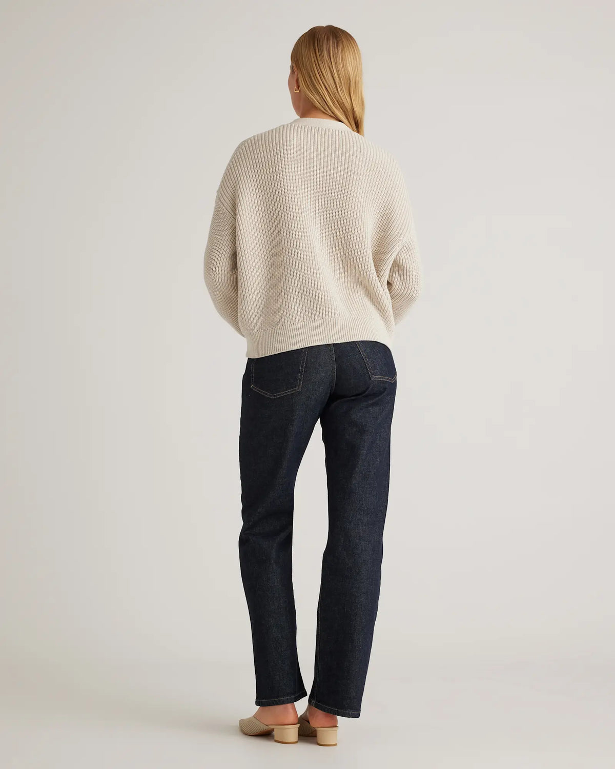 100% Organic Cotton Fisherman Boxy Cropped Cardigan - US 5635
