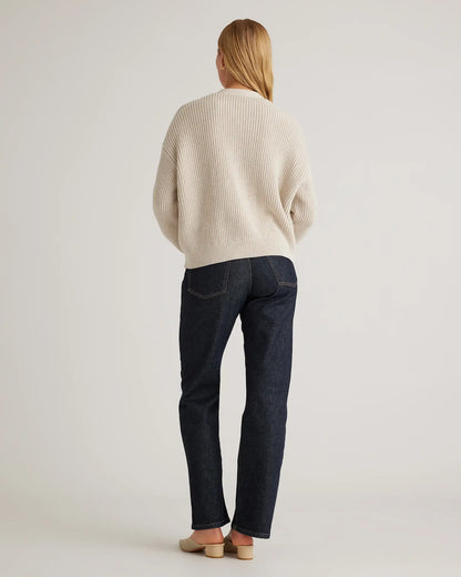 100% Organic Cotton Fisherman Boxy Cropped Cardigan - US 5635