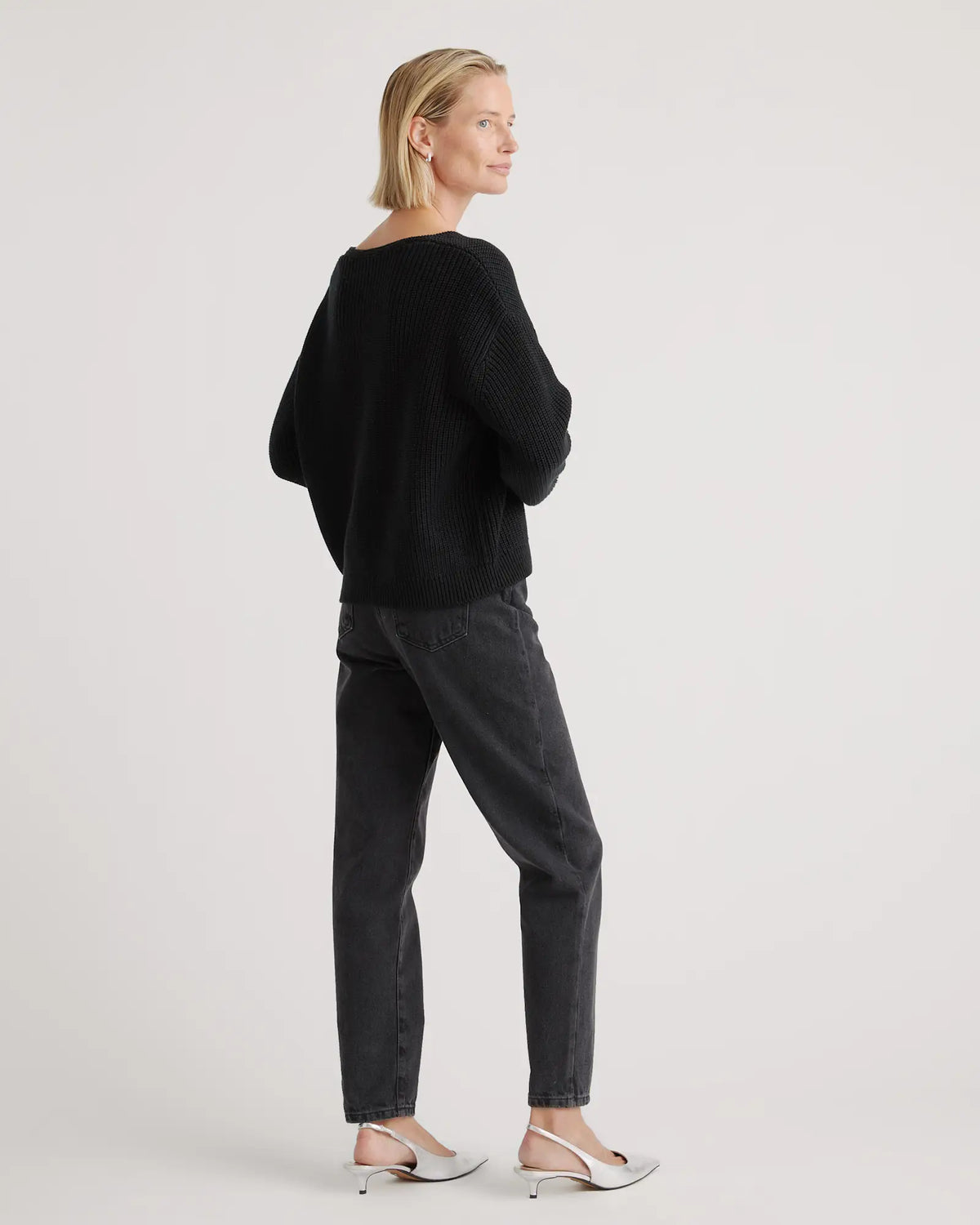 100% Organic Cotton Fisherman V-Neck Sweater - US 8413
