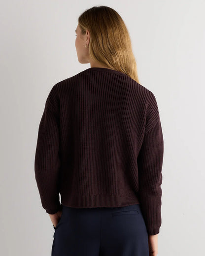 100% Organic Cotton Fisherman V-Neck Sweater - US 6187