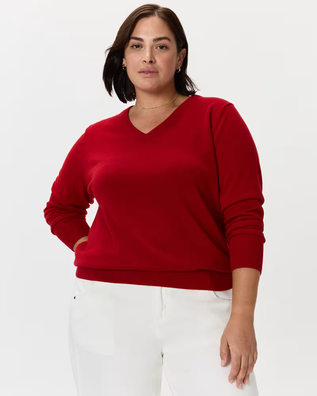 Mongolian Cashmere V-Neck Sweater - US 0566