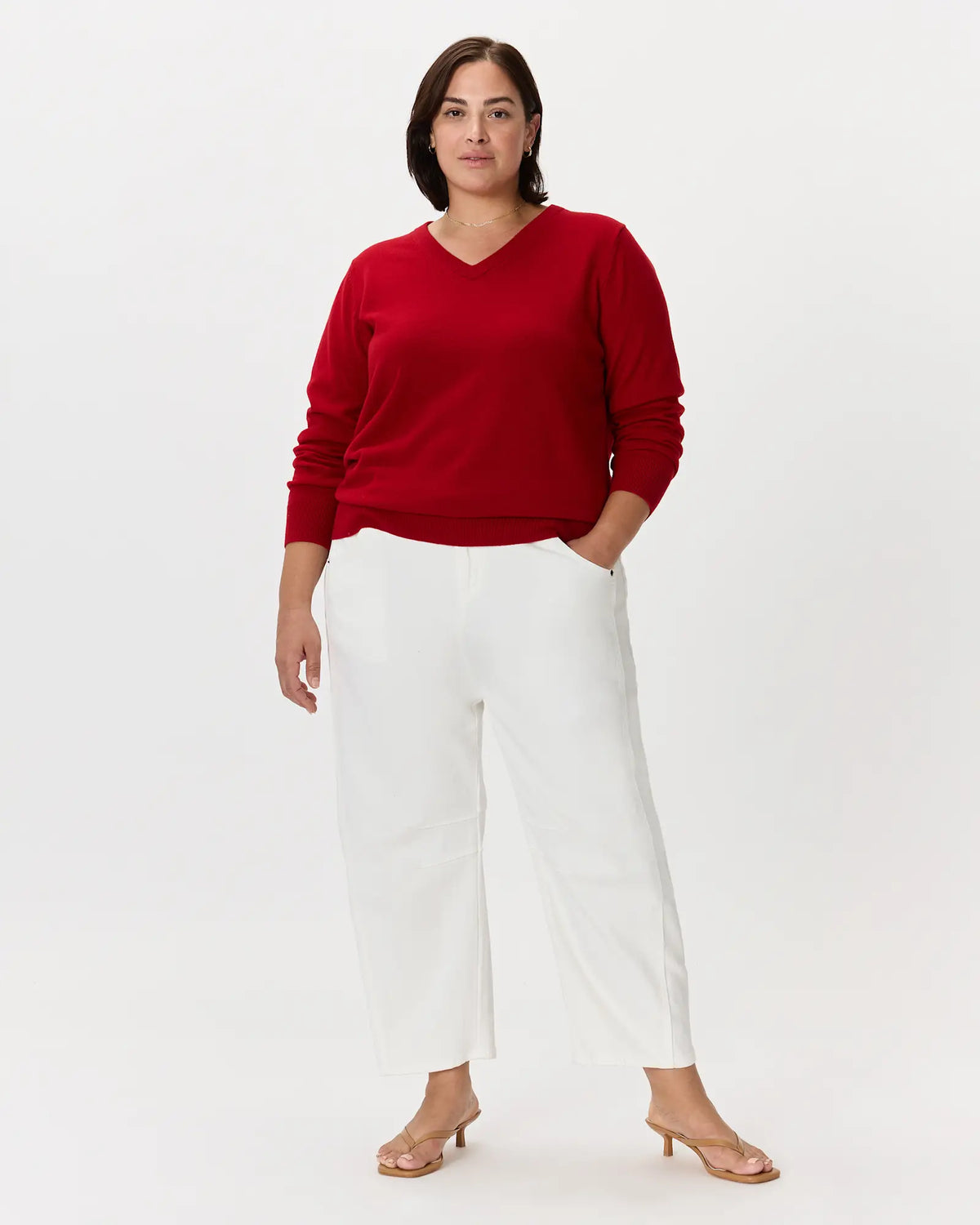 Mongolian Cashmere V-Neck Sweater - US 0566