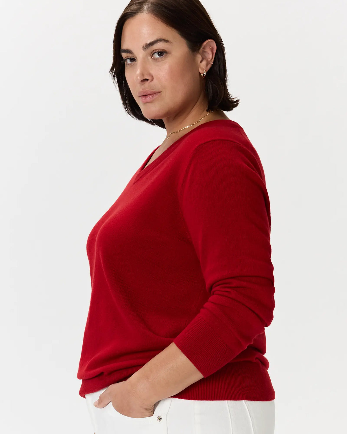 Mongolian Cashmere V-Neck Sweater - US 0566