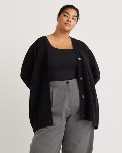 Mongolian Cashmere Oversized Boyfriend Cardigan Sweater - US 7199