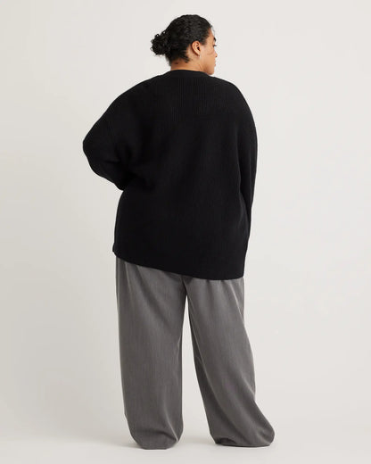Mongolian Cashmere Oversized Boyfriend Cardigan Sweater - US 7199