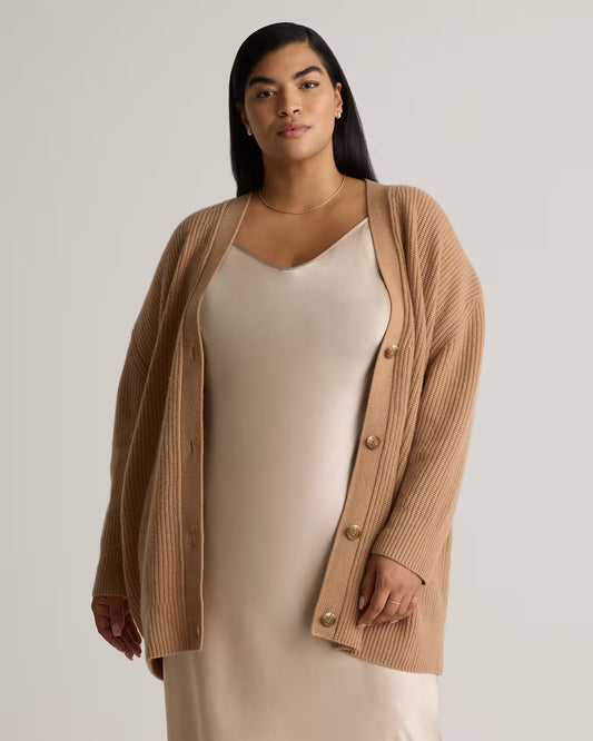 Mongolian Cashmere Oversized Boyfriend Cardigan Sweater - US 7787