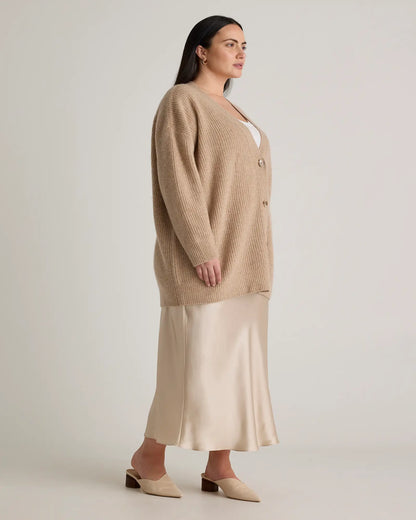 Mongolian Cashmere Oversized Boyfriend Cardigan Sweater - US 6362