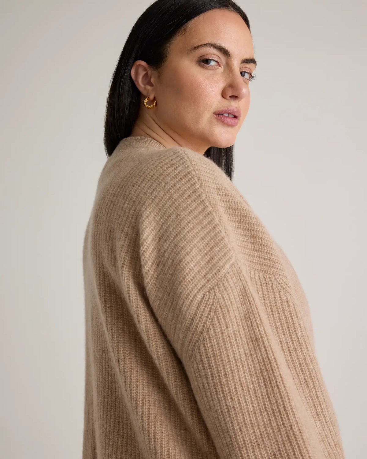 Mongolian Cashmere Oversized Boyfriend Cardigan Sweater - US 6362